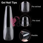 Tipsuri 240 bucati Soft Gel Tips Transparente din gel Cod TPS100AA Long Coffin